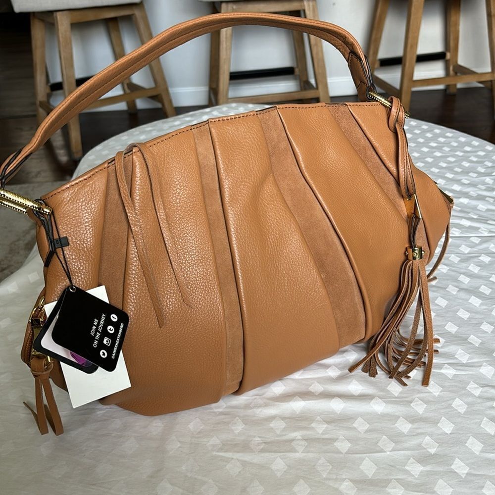 NWT Aimee Kestenberg Collection suede pebble leather Hobo Tuscany shoulder bag